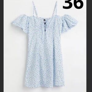 H&M Milkmaid Corest Tie Front Mini Floral Dress